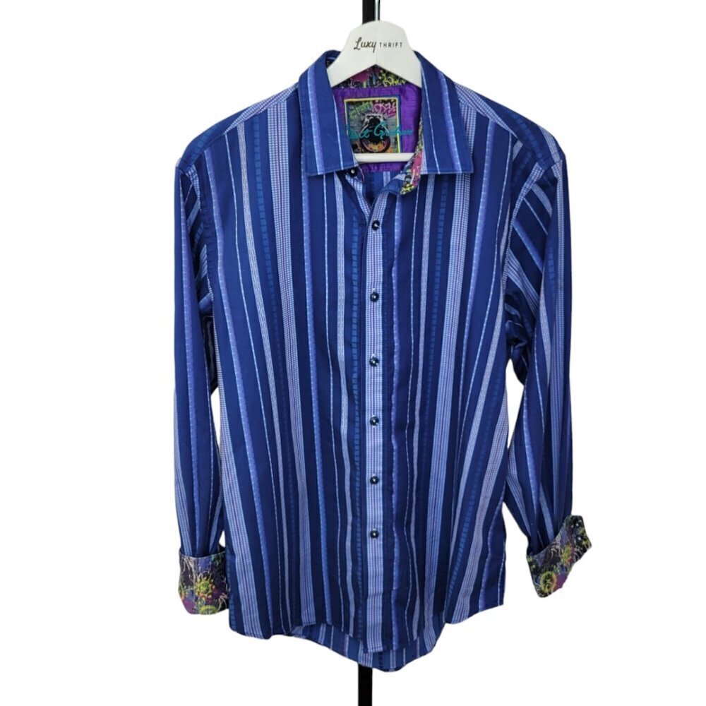 Robert Graham Mens Button Down Roll Cuff Top Size Small